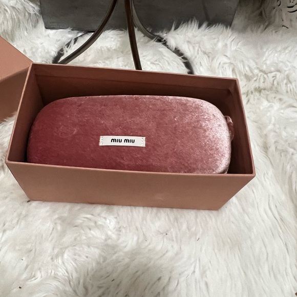 #SOLD#. Miu Miu Glasses Frames w/ Case, Gold Glitter Oversized Sunglasses - Picture 8 of 9